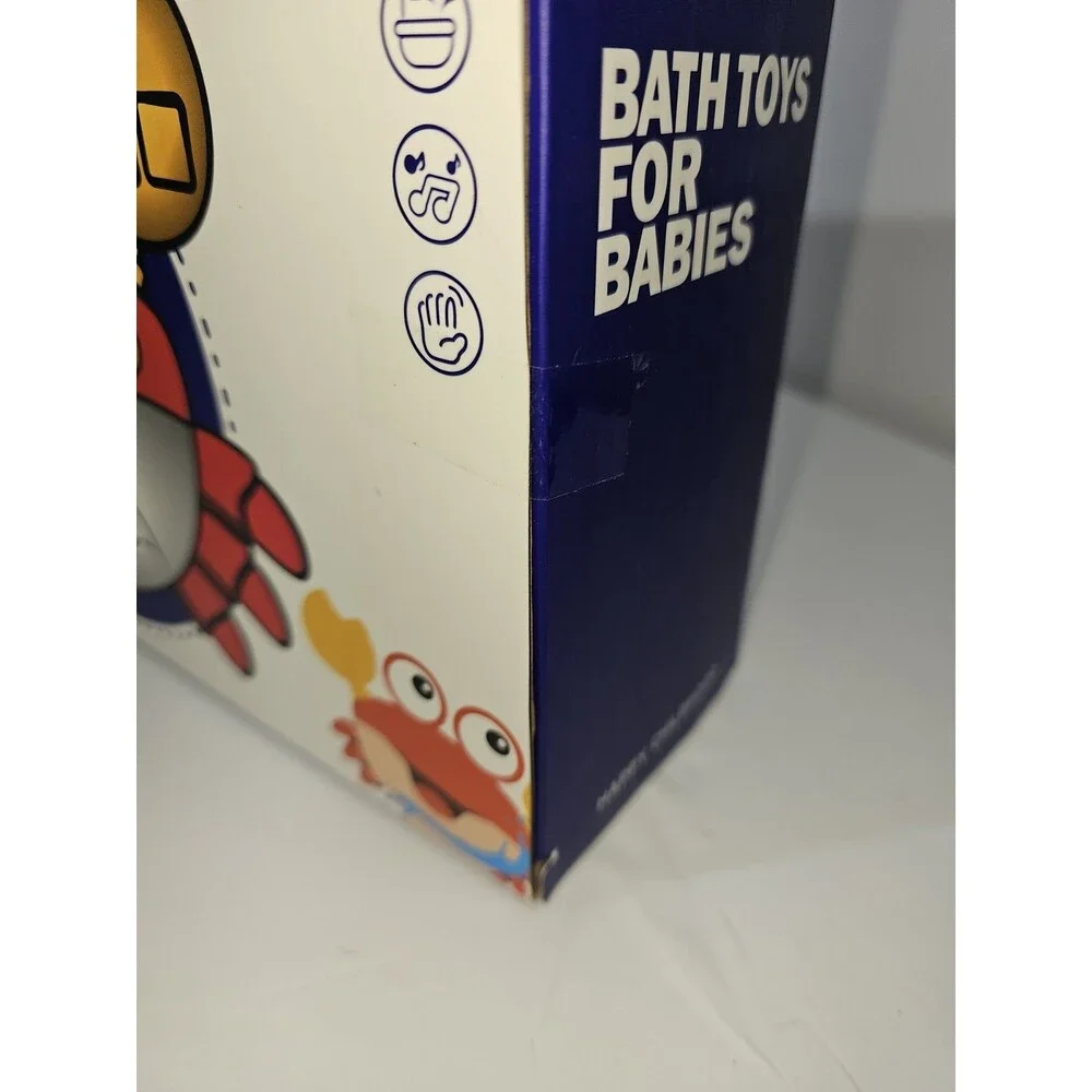 Qichen Musical Crab Bubble Machine Maker Baby Kid Bath Tub Toy, Blue